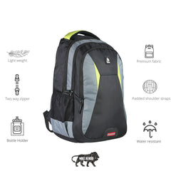 Mike Classic College Backpack - Grey & Black Mike Classic College Backpack - Grey & Black