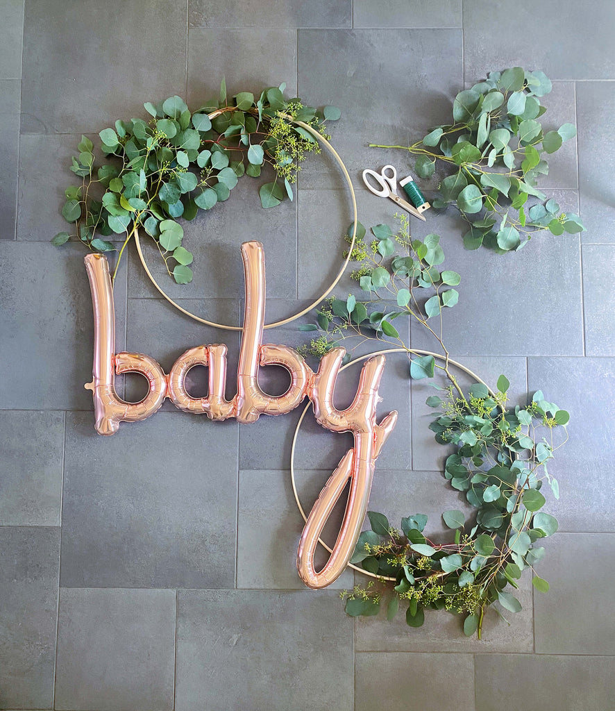 Girls Baby Shower Decoration Ideas Wooden Hoop Wreath DIY_Step 3_Layout