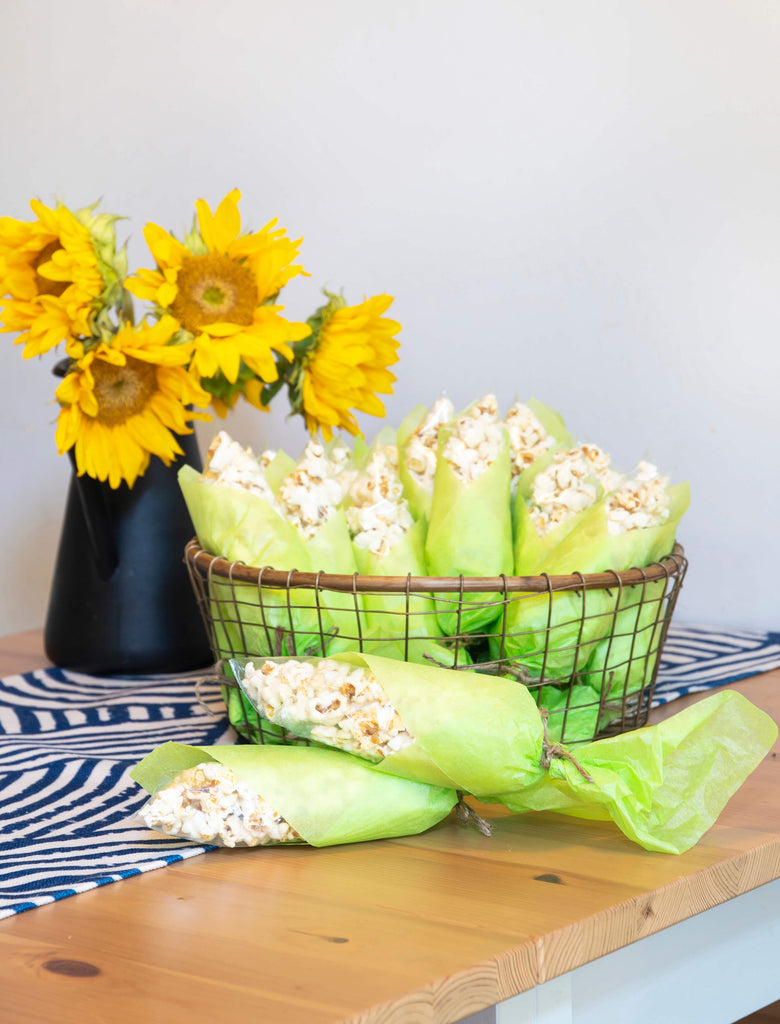 Kids Farm Birthday Party Corn On the Cob Popcorn Treats DIY Craft Project