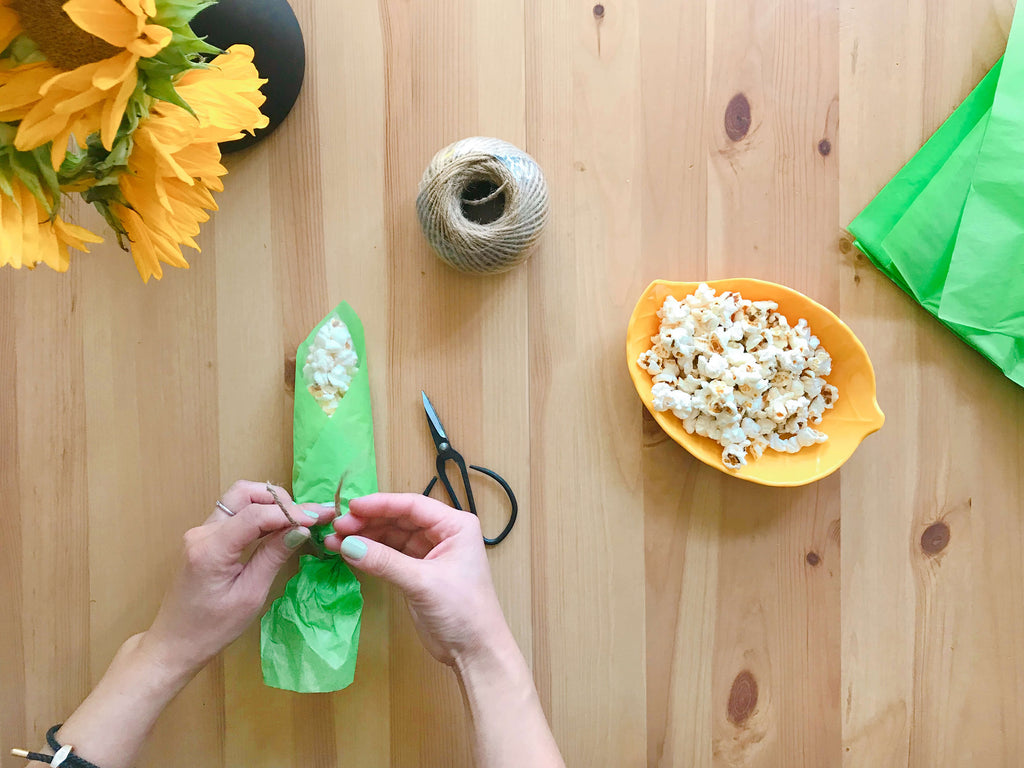 Kids Farm Birthday Party Corn On the Cob Popcorn Treats DIY Tutorial Step 4.1