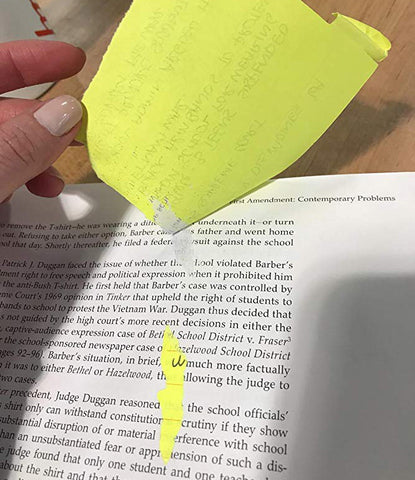 normal sticky notes might tear off your page