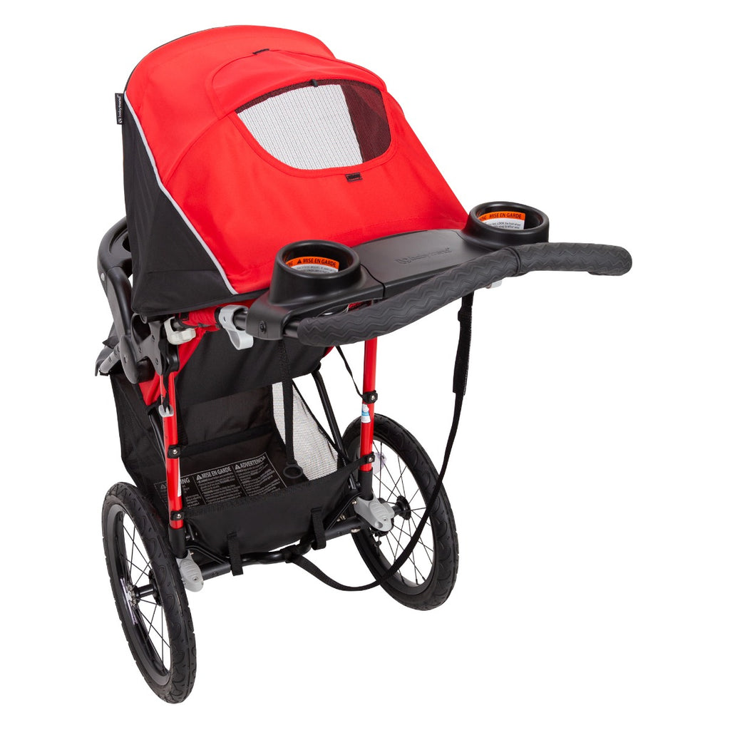 baby trend jogging stroller red and black