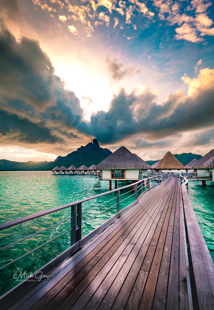 A Cloud storm rolling in over Bora Bora