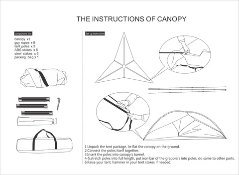 Instruction of Bosonshop Large Canopy Tent