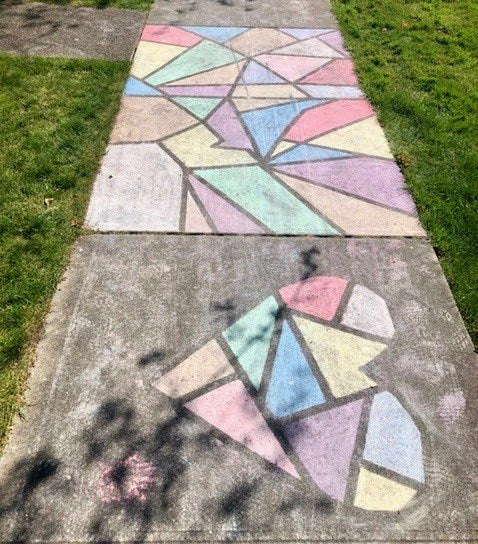 sidewalk chalk heart