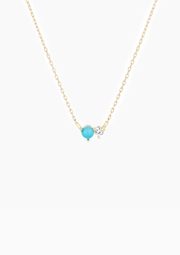 Turquoise & Diamond Amigos Necklace | Yellow Gold