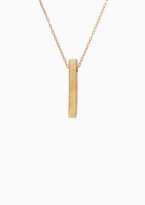 Meta Bar Necklace | Gold Plated Brass
