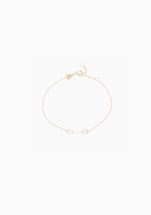 Pave Horsebit Bracelet | Yellow Gold