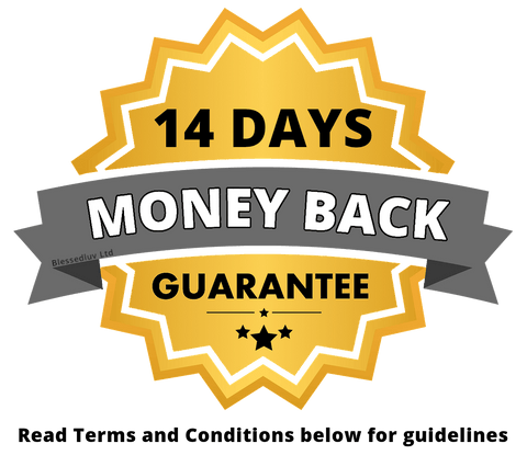 14 Days money Back Guarantee Badge -Blessedluv-Ltd