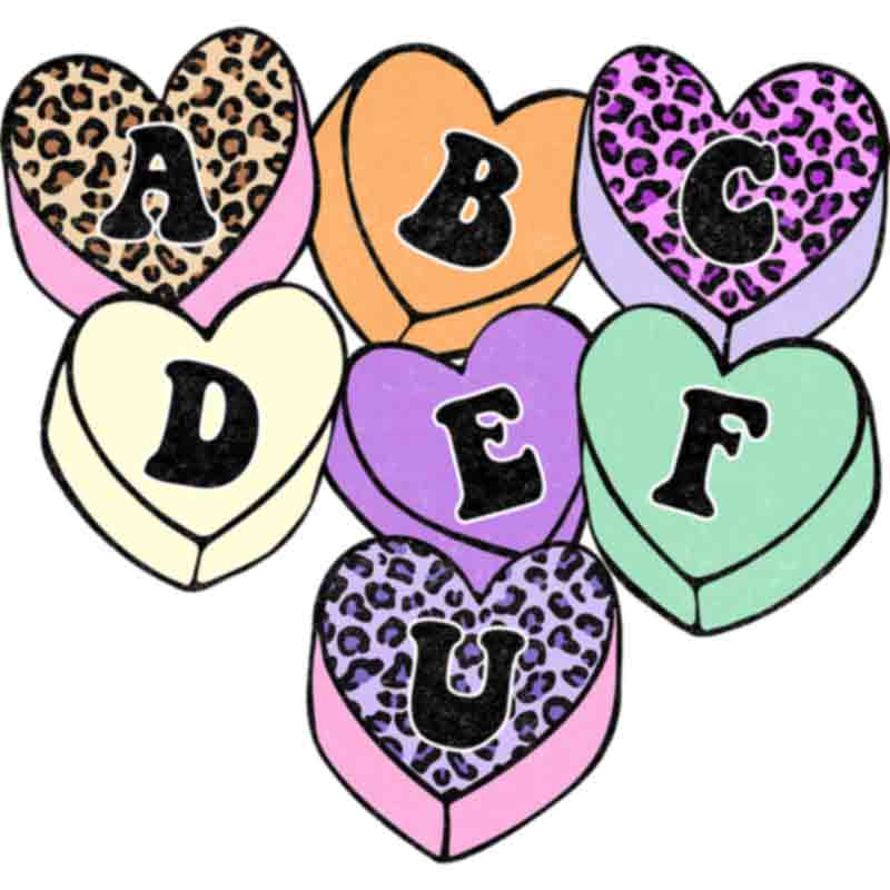 Candy Heart Letters (DTF Transfer)