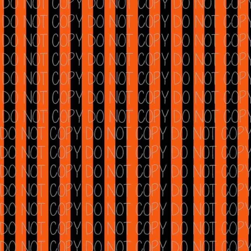 Halloween Orange and Black Stripes Patterned Adhesive Vinyl