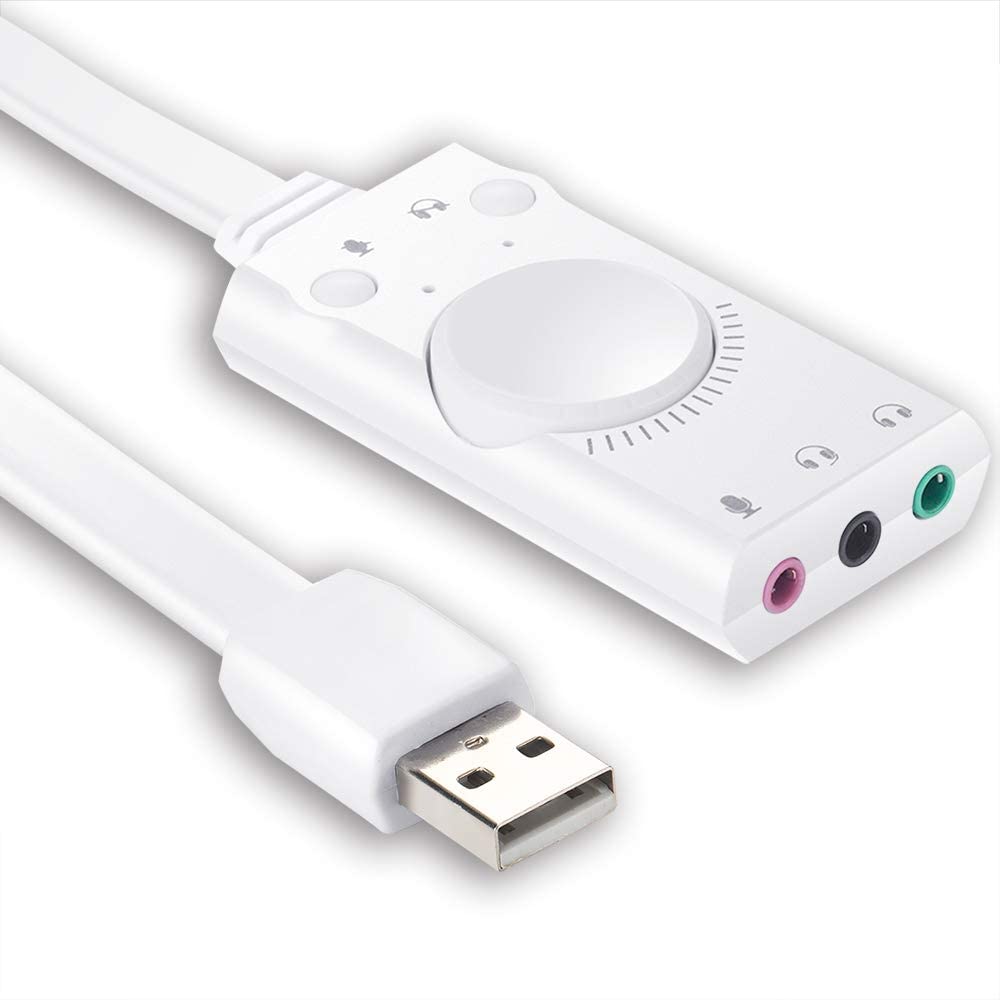 Phoinkas External USB Sound Card, to Audio Jack Adapter – AMT Computers & Electronics