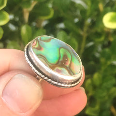 abalone sterling ring handmade