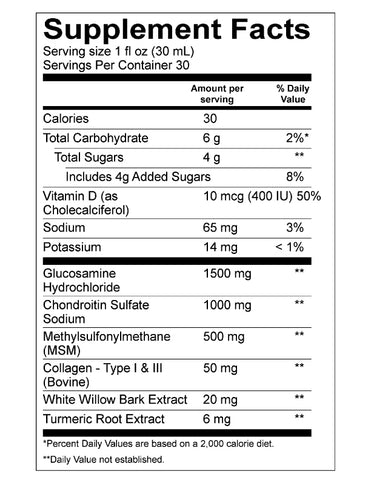 JoMo Nutritional Facts