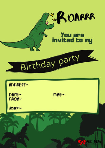 Dinosaur birthday party invitation
