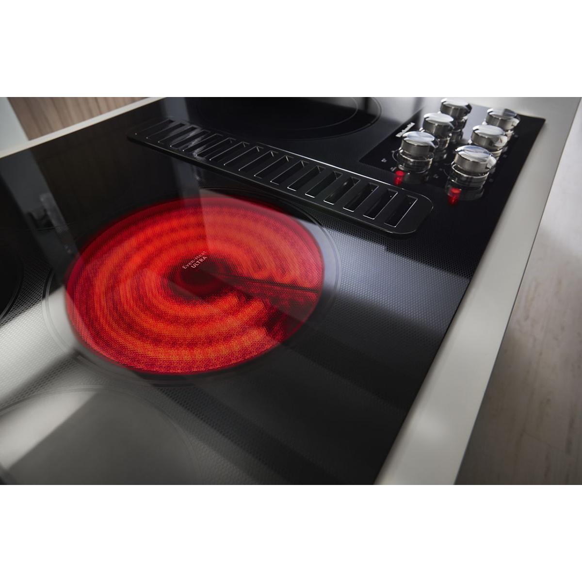 Kitchenaid 36 In Radiant Electric Downdraft Cooktop In Stainless