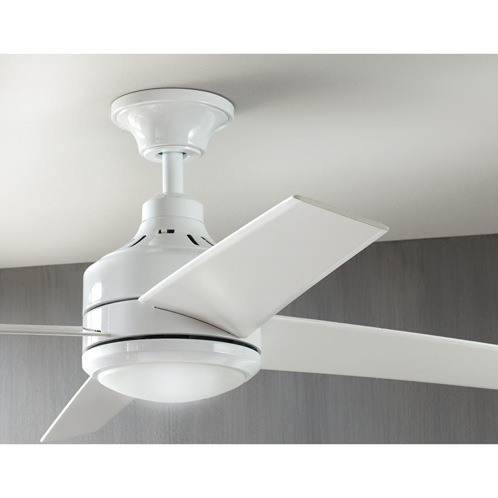 Home Decorators Collection Mercer 52 In Integrated Led Indoor White Ceiling Fan With Light Kit And Remote Control