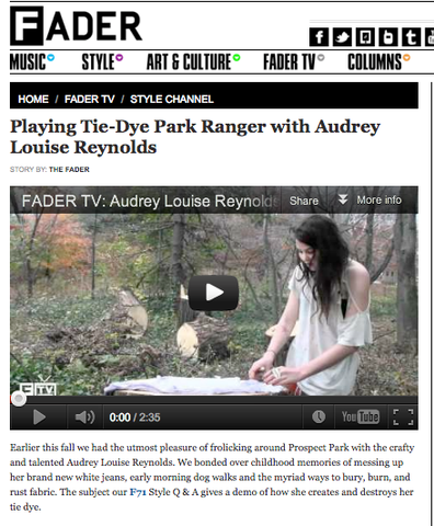 Fader Magazine feature on the natural dying process of Audrey Louise Reynolds