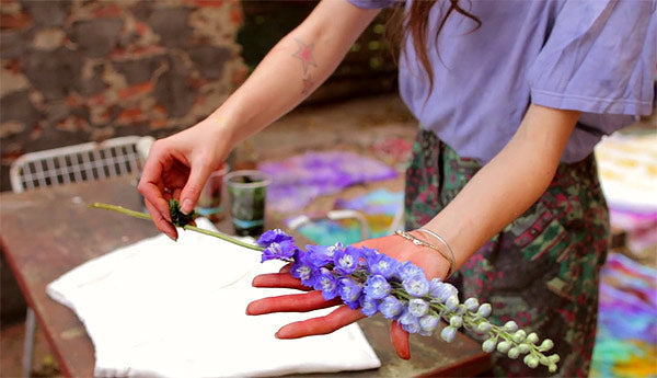 hand dyes created with flowers