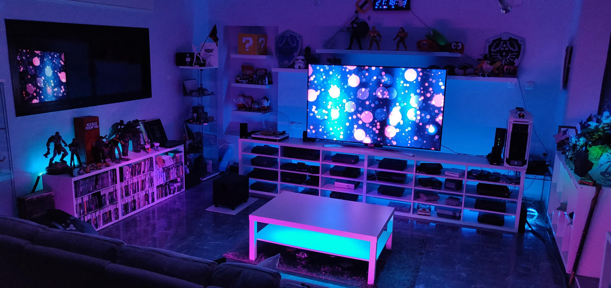 gaming room with led lights