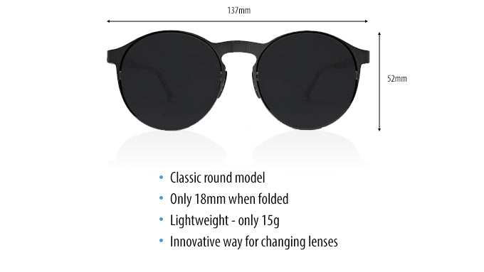 Looper folding round sunglasses specs