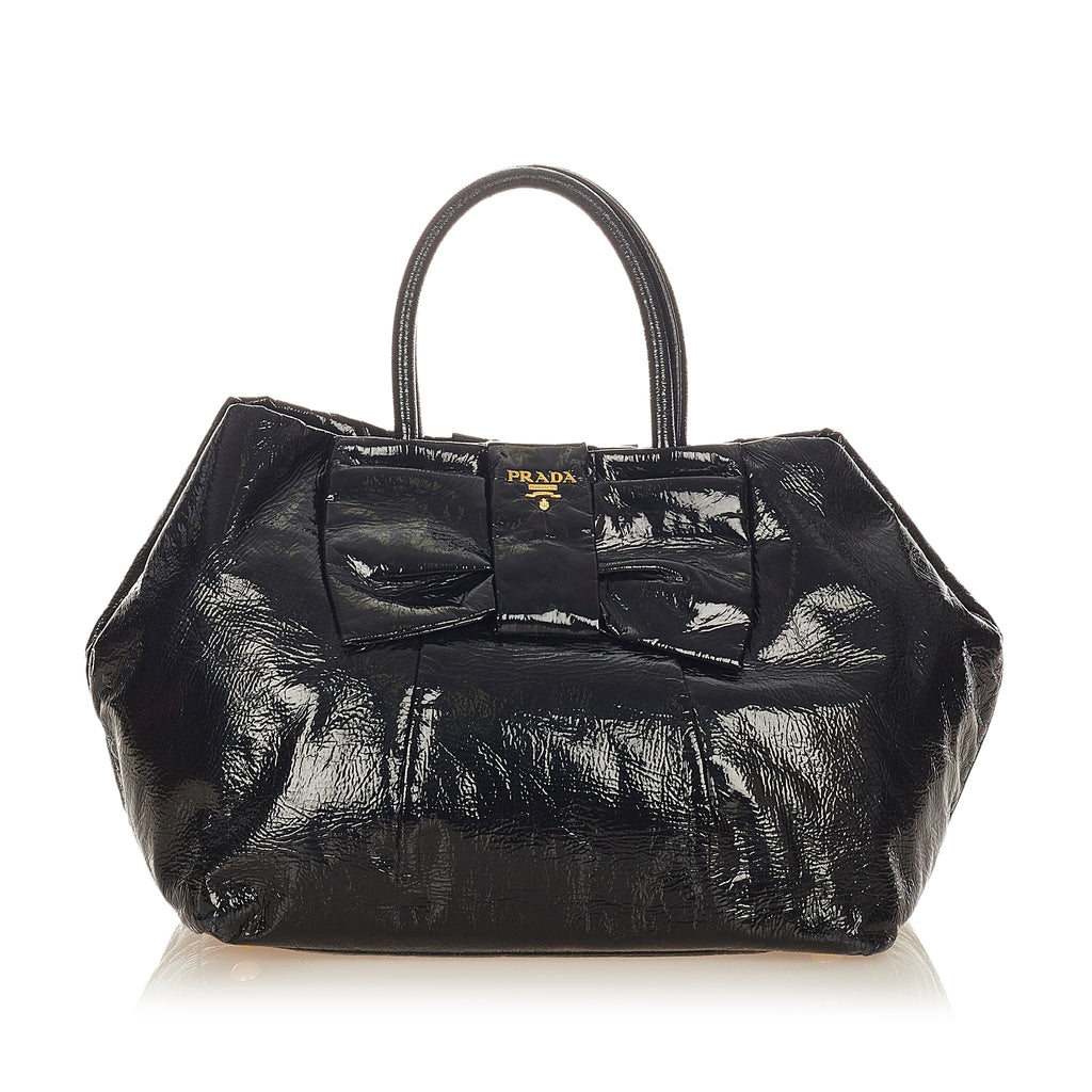 Prada Bow Patent Leather Handbag | The Vintage Bag Collection