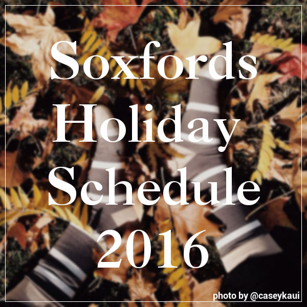 Soxfords Holiday Show Schedule Fall 2016