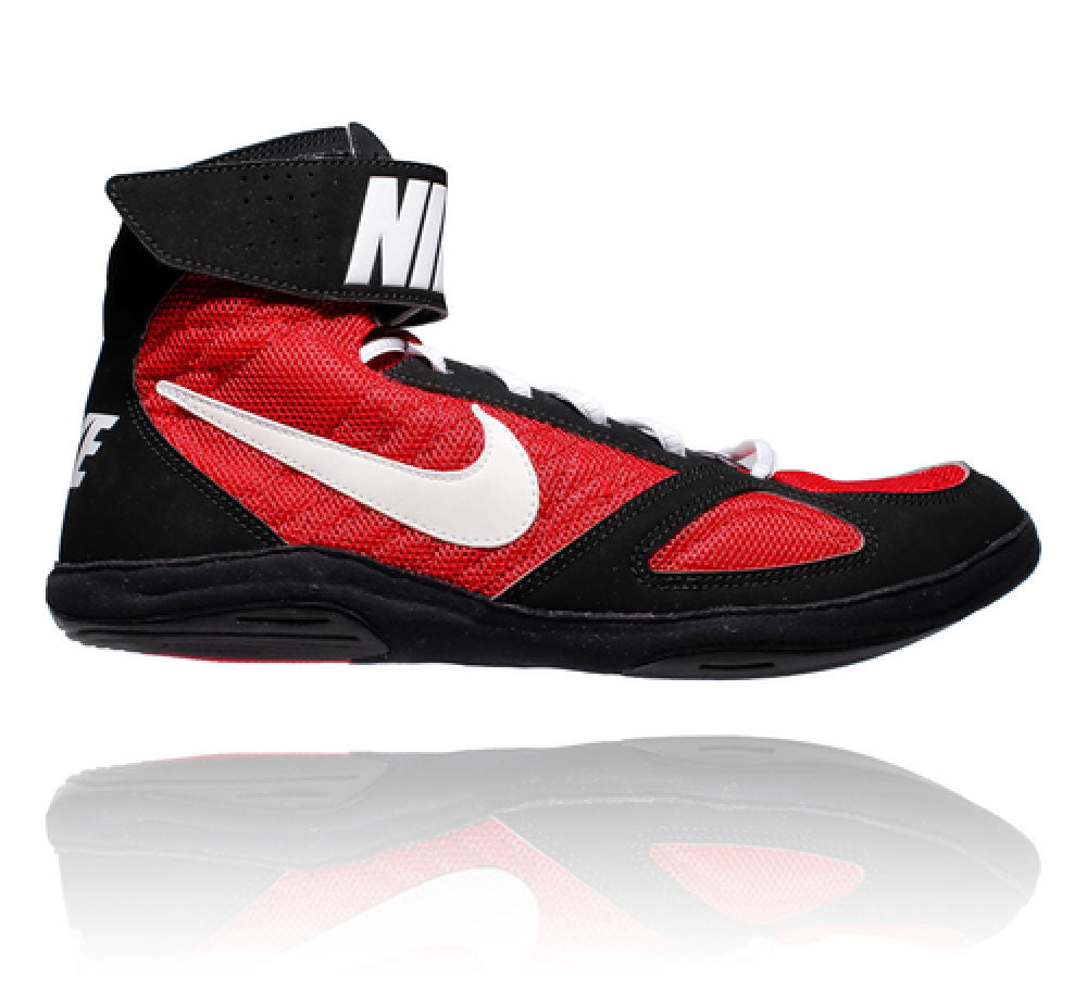 red and black nike wrestling shoes