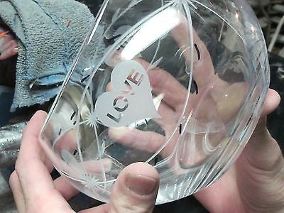 Hand cut lead crystal bowl, Can be customized ,glass, hearts - O'Rourke crystal awards & gifts abp cut glass