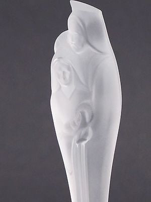 Lenox Crystal bell holy family Made in USA frosted Platinum band - O'Rourke crystal awards & gifts abp cut glass