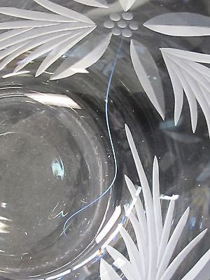 Hand cut lead Crystal bowl, Poinsettia one of a kind glass - O'Rourke crystal awards & gifts abp cut glass