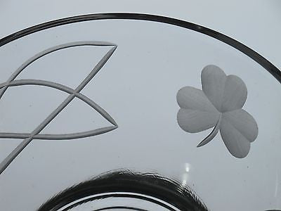 Hand cut glass bowl, Celtic shamrock gift Can be customized - O'Rourke crystal awards & gifts abp cut glass