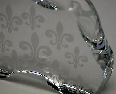 Cut Glass fleur de lis pattern paperweight, 24% lead crystal - O'Rourke crystal awards & gifts abp cut glass
