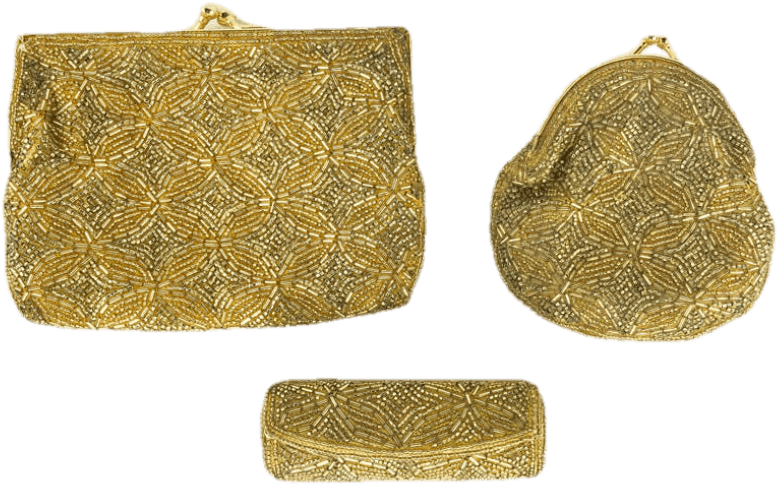 gold beaded bag