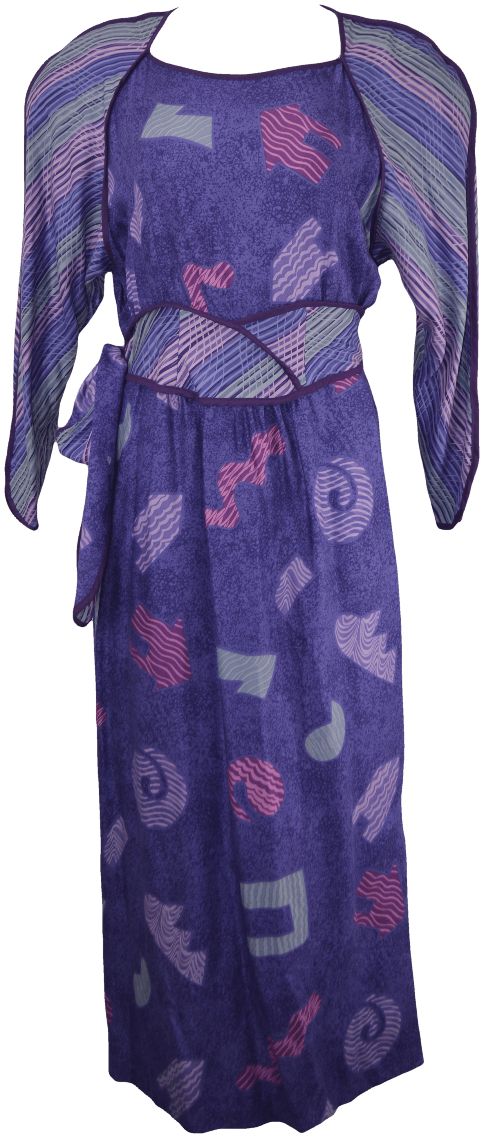 purple patterned dress