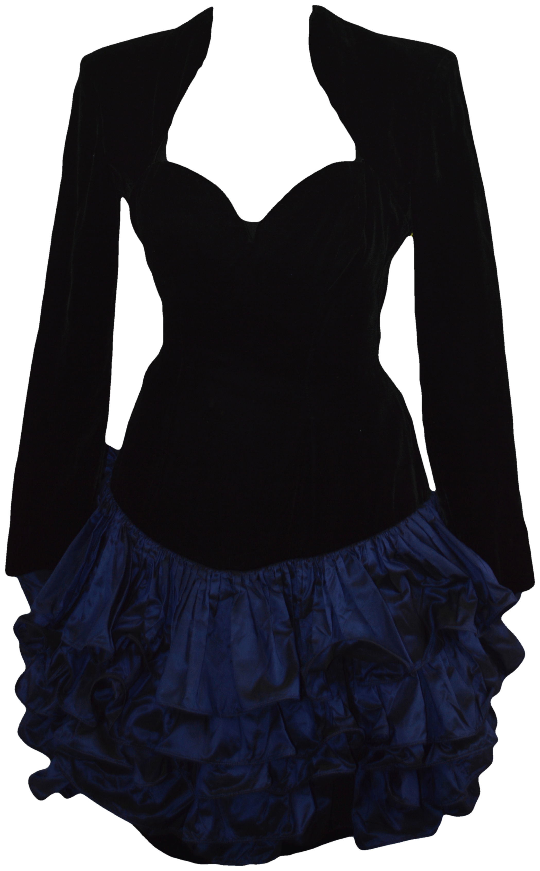 1980\u2019s Vicky Tiel couture black velvet and cheetah print dress
