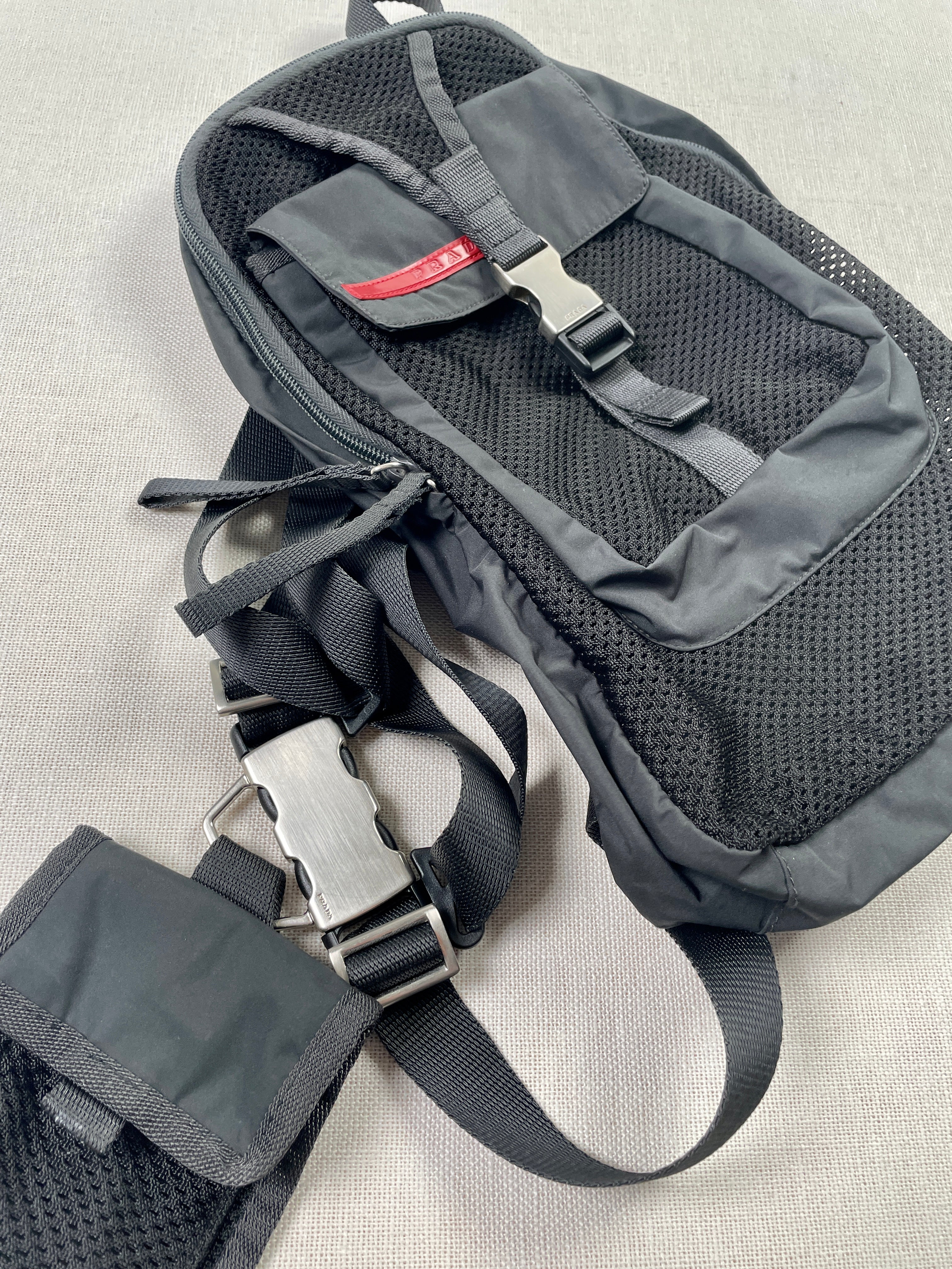 Vintage 90s Utility Harness Backpack with Mini-Pouch by Prada