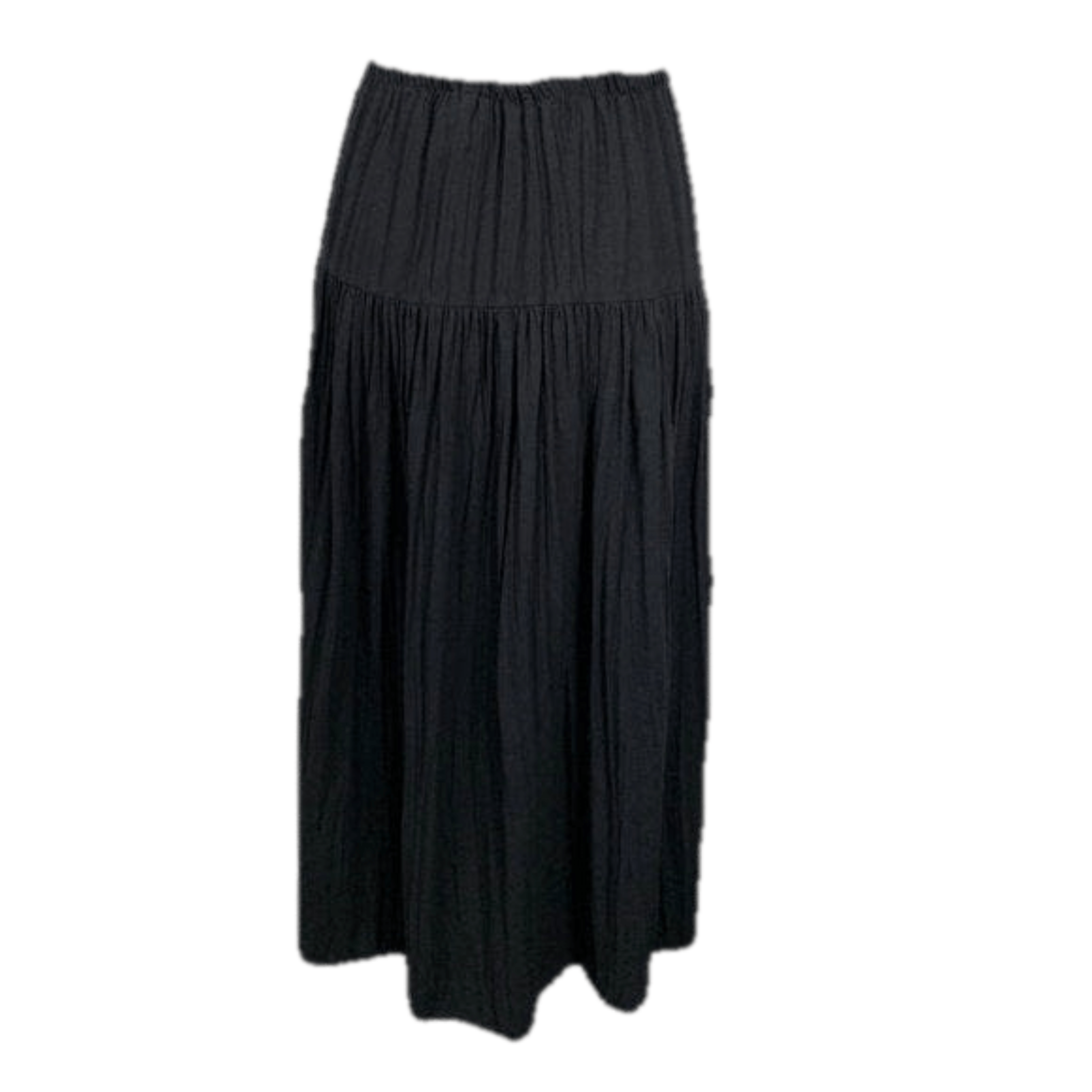 black pleated maxi skirt
