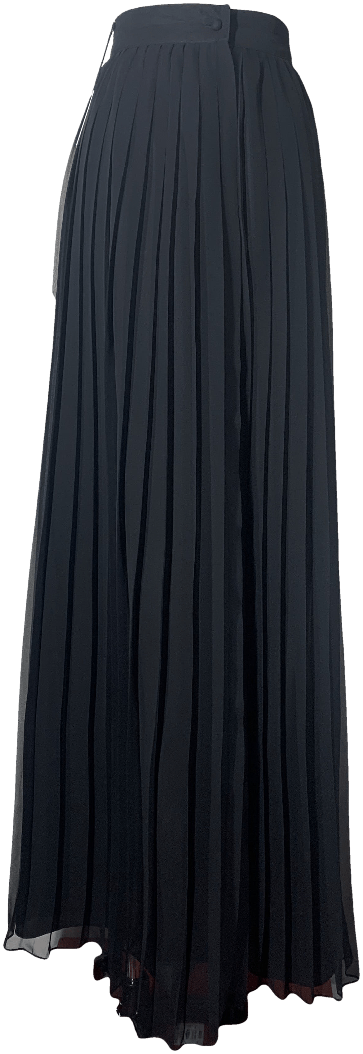 Vintage Black Pleated Maxi Skirt By Vera Mont Free Shipping Thrilling 