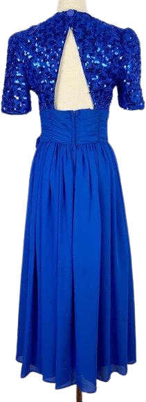 Vintage 80 S Blue Party Dress Gown By Opening Night Shop Thrilling