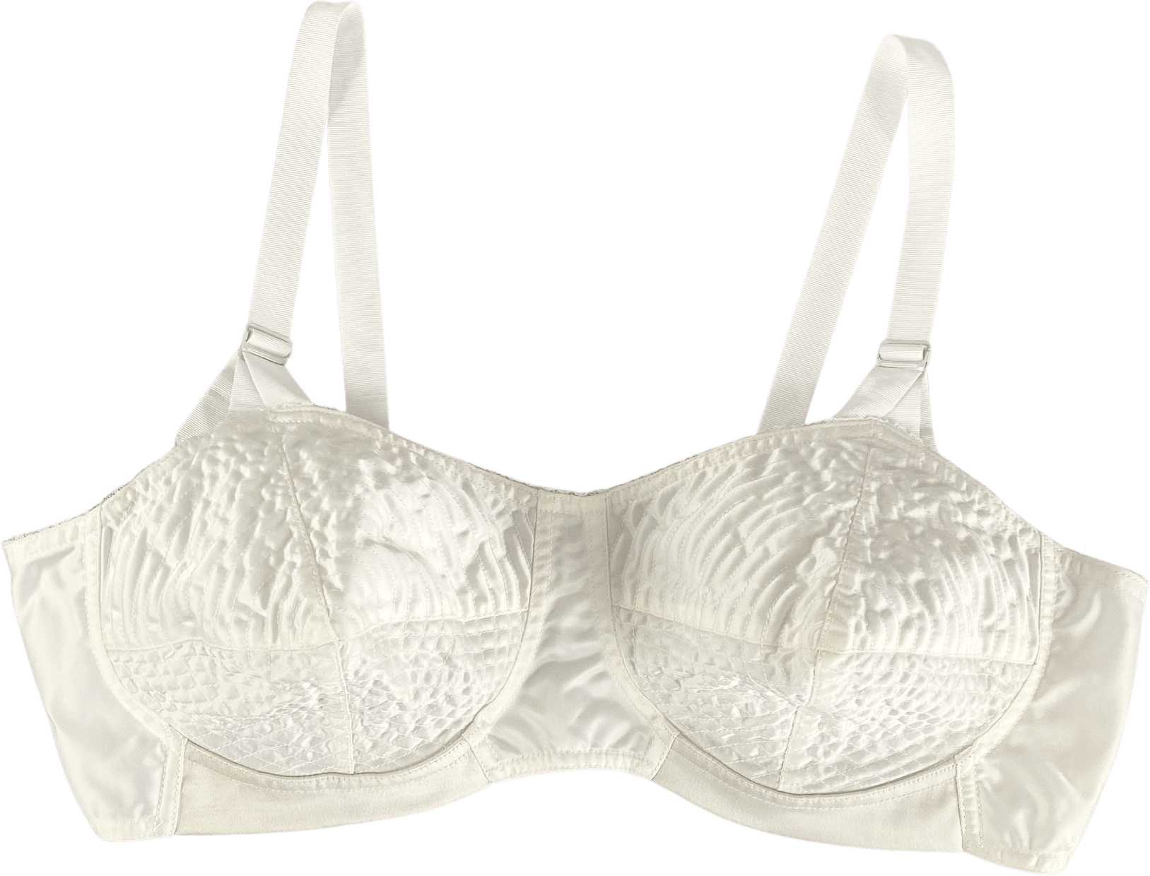 Vintage 50s Ivory Satin Bullet Bra By Marja Brassieres Thrilling 