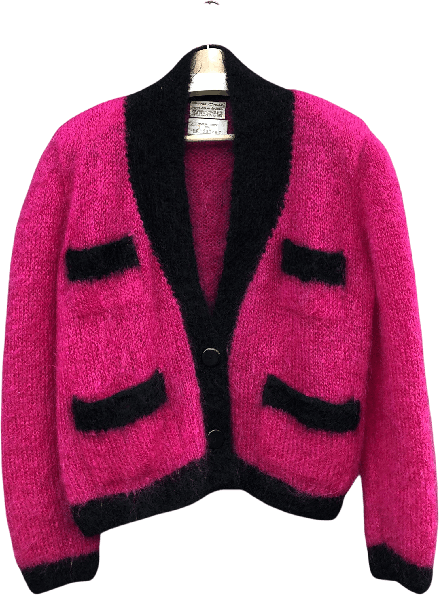 size ML 1980s Pretty in Pink Mohair & Wool Cardigan Sweater by Nordstrom