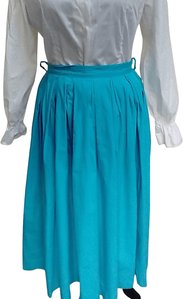 Vintage 50s Blue Cotton Pleated Skirt By Ardee Shop Thrilling 2481