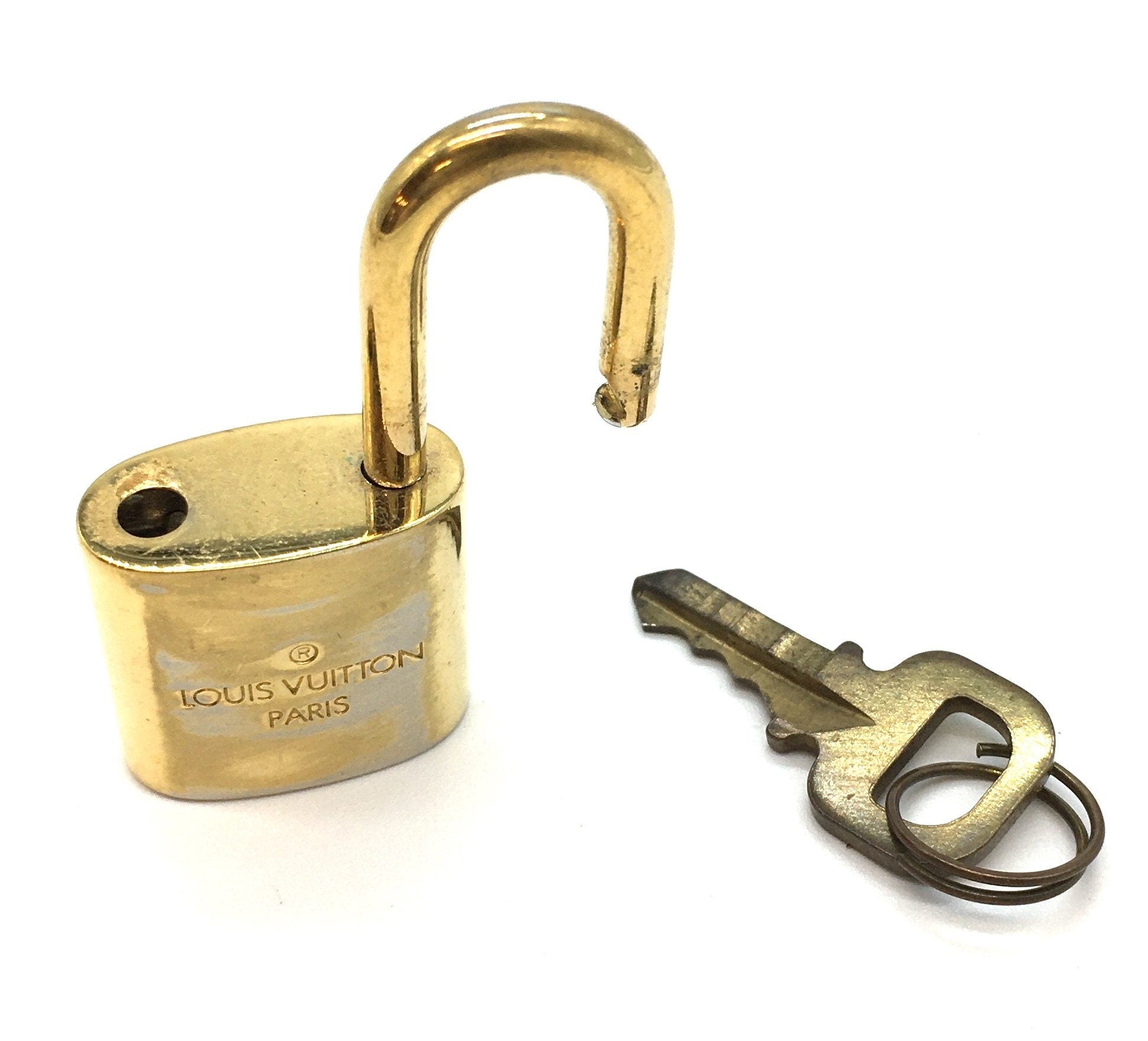 Vintage Gold Brass Lock and Key Set #318 by Louis Vuitton
