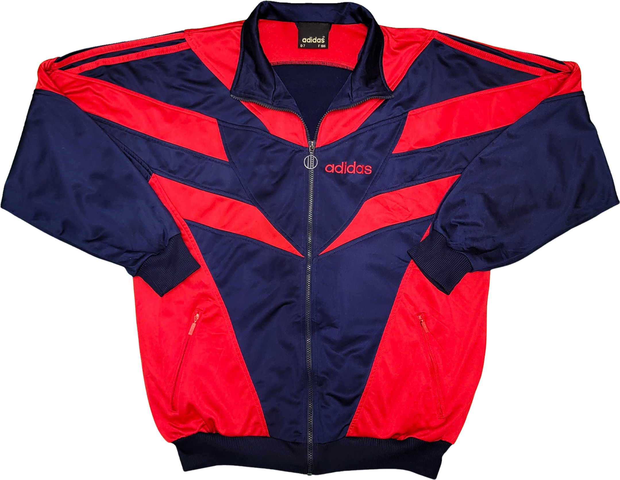 la seguridad popurrí empujoncito Adidas Vintage 90s Colorblock Track Jacket Red and Navy Blue Stitched |  Shop THRILLING