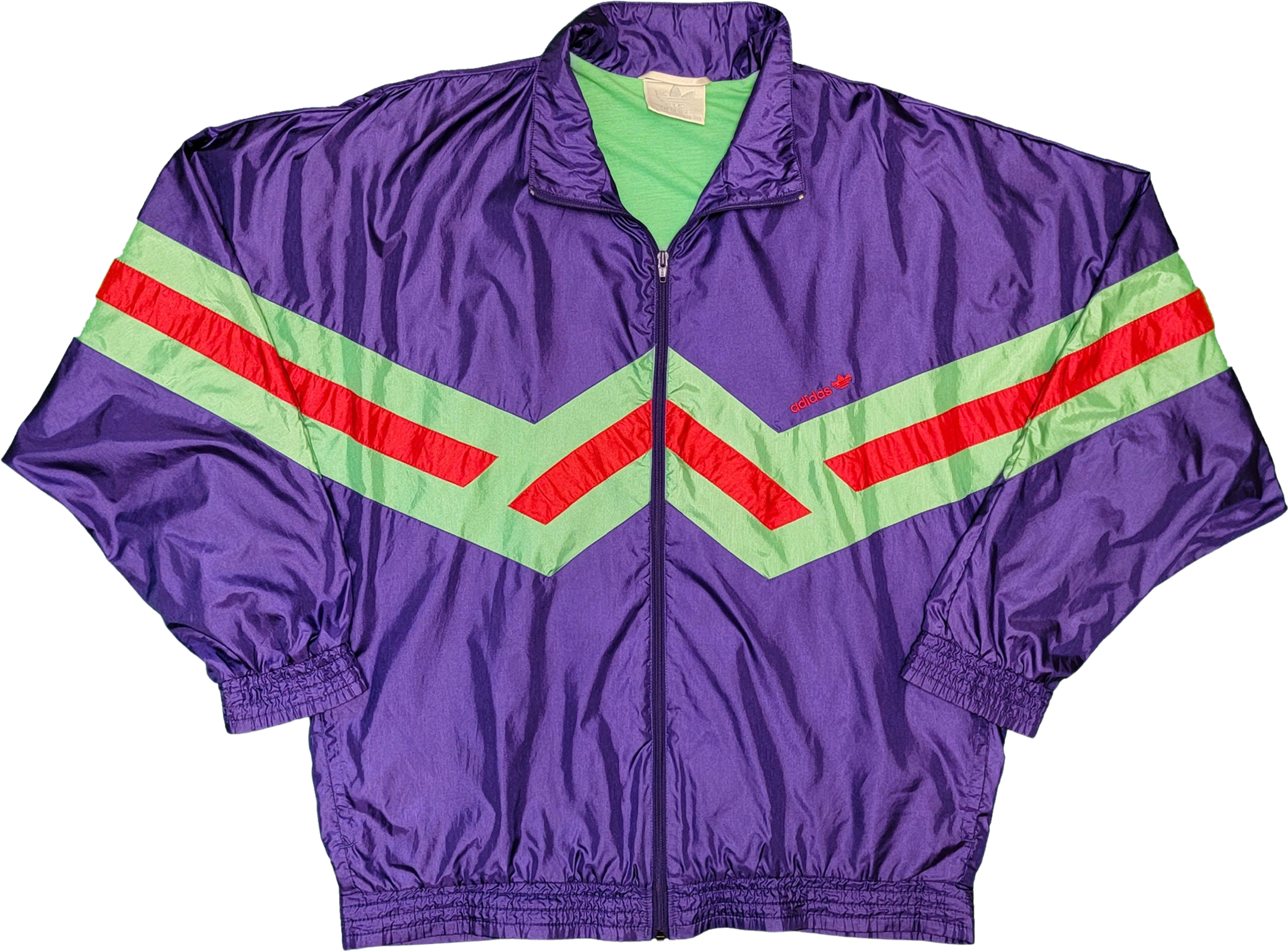 No haga Predicar Pionero Vintage 90s Windbreaker Track Jacket Purple Green and Red Color Men's by  Adida | Shop THRILLING