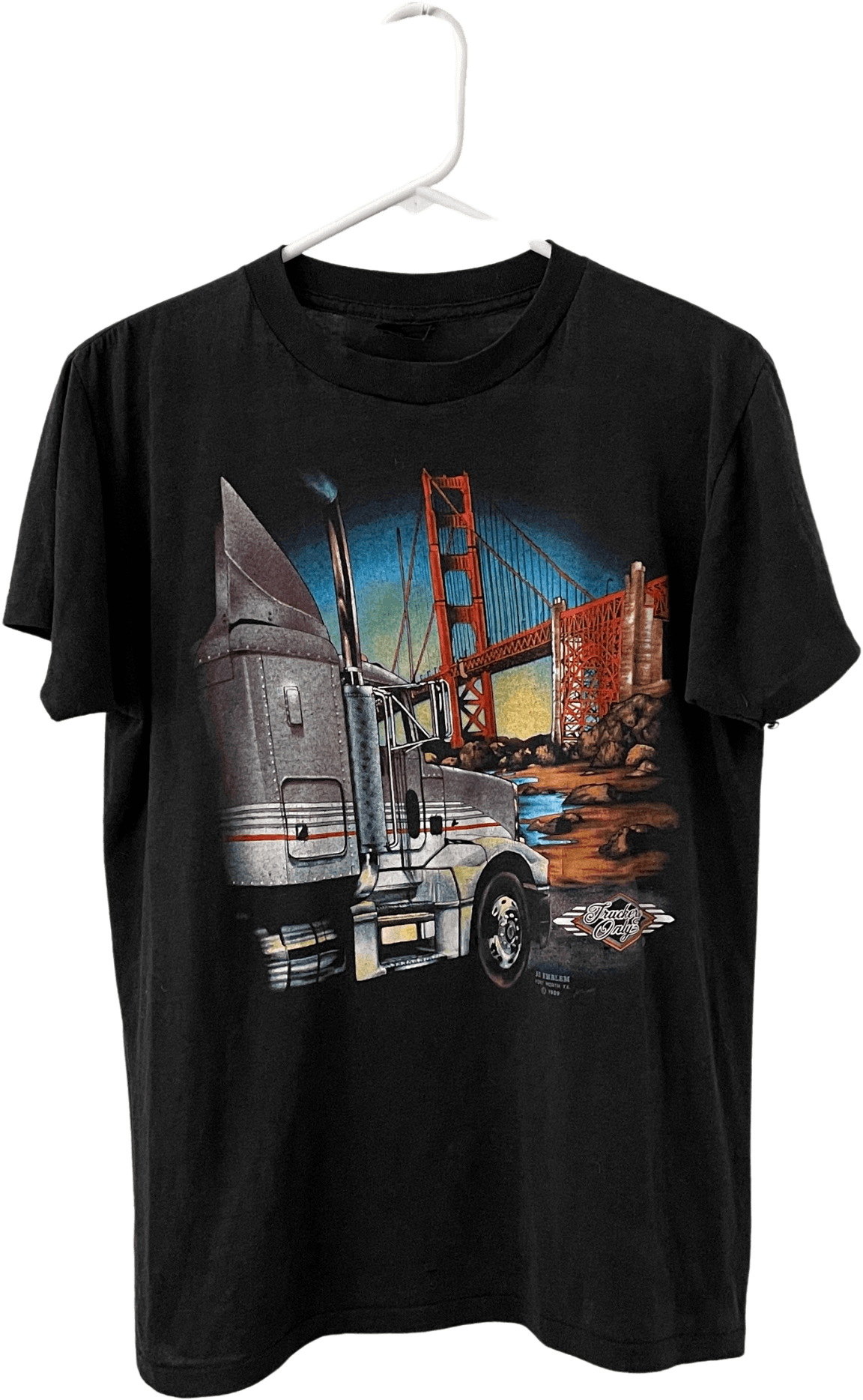 80s Harley Davidson Truckers Only Black T-shirt By 3d Emblem Harley Davidson