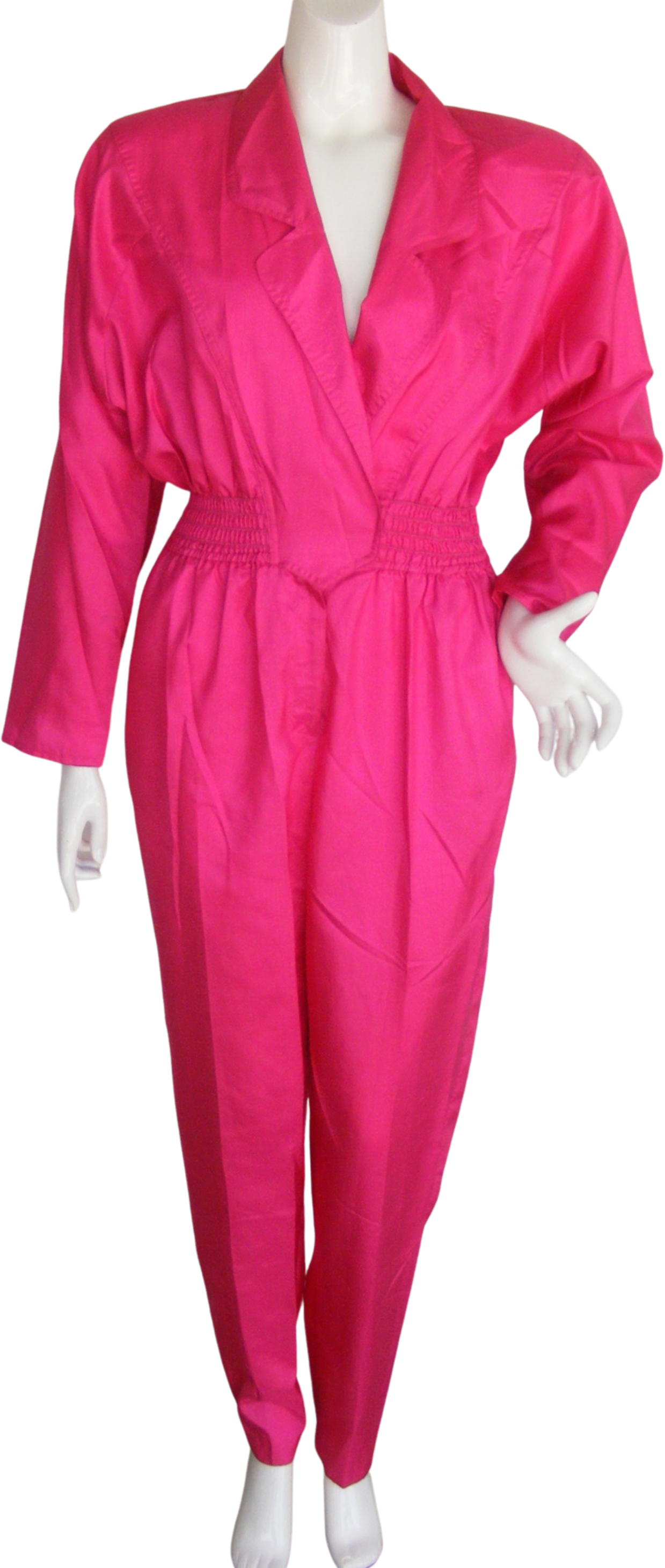 pink 80s jumpsuit