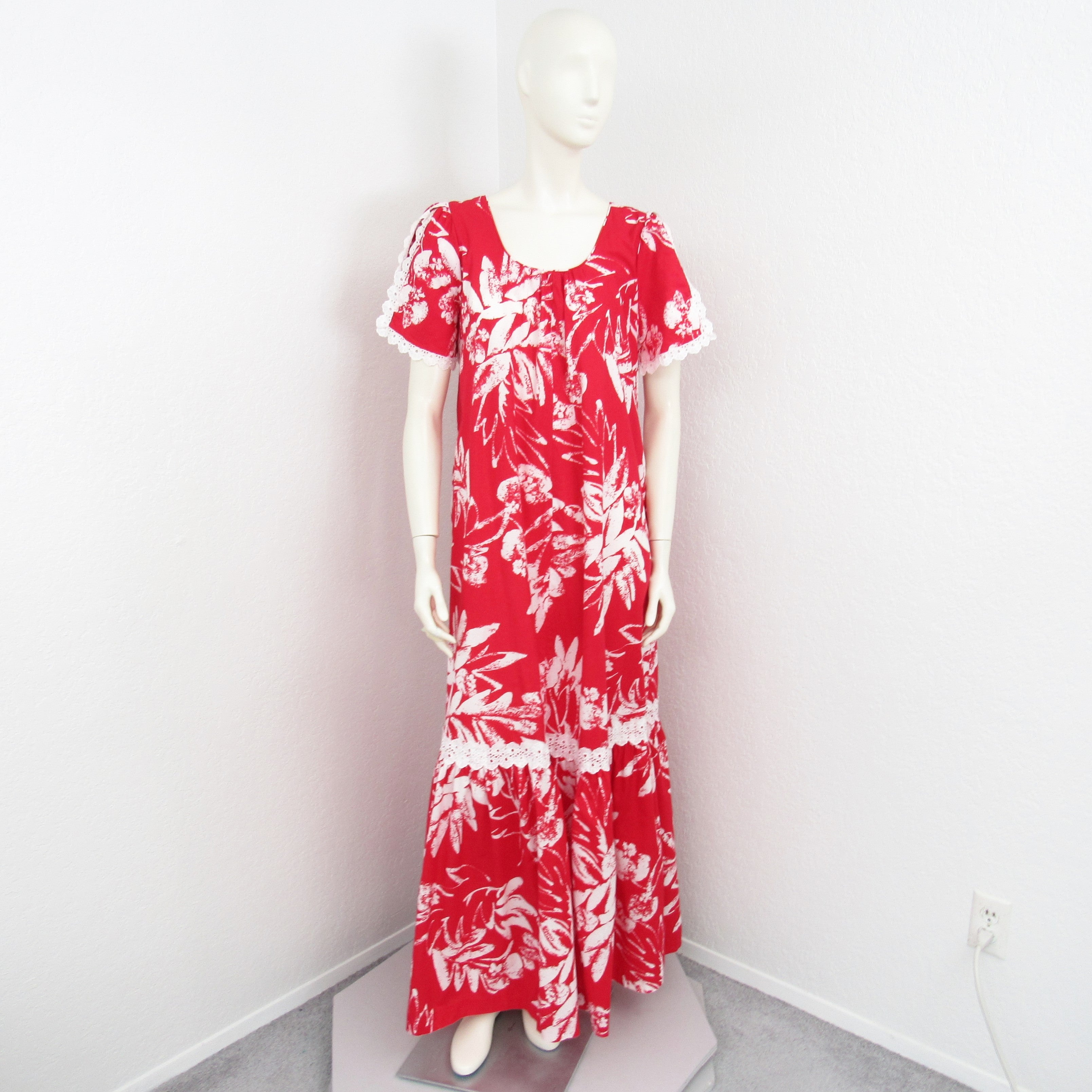 Vintage 70s Red Hawaiian Maxi Dress Muumuu Tent Dress By Hilda Hawaii Shop Thrilling