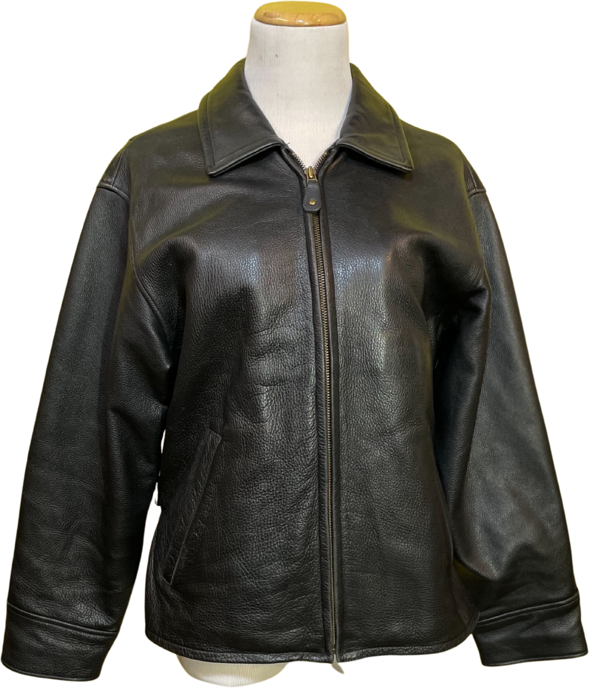 90’s Black Eddie Bauer Leather Jacket by Eddie Bauer